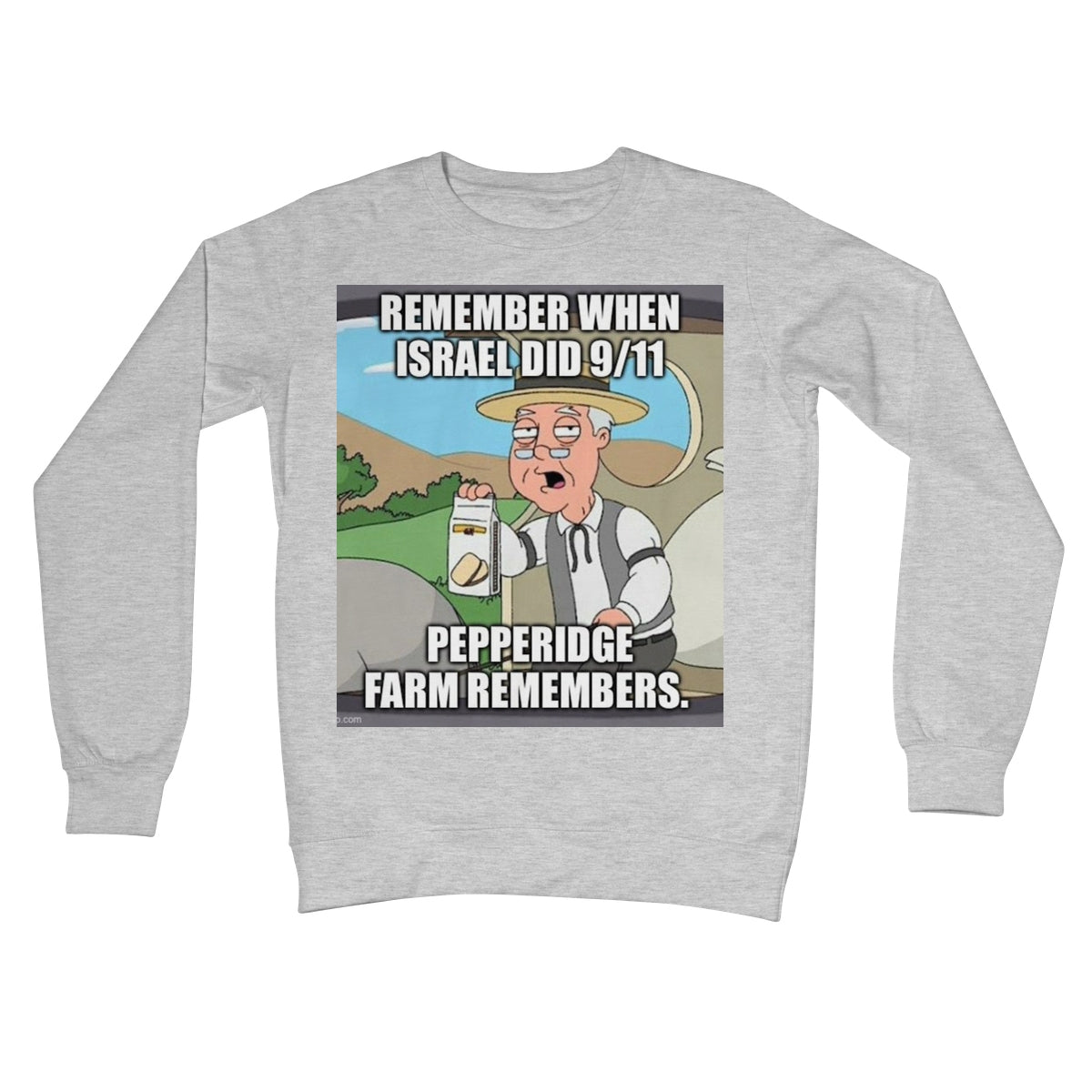 Israel did 9/11 Crew Neck Sweatshirt Apparel Prodigi S Heather Grey