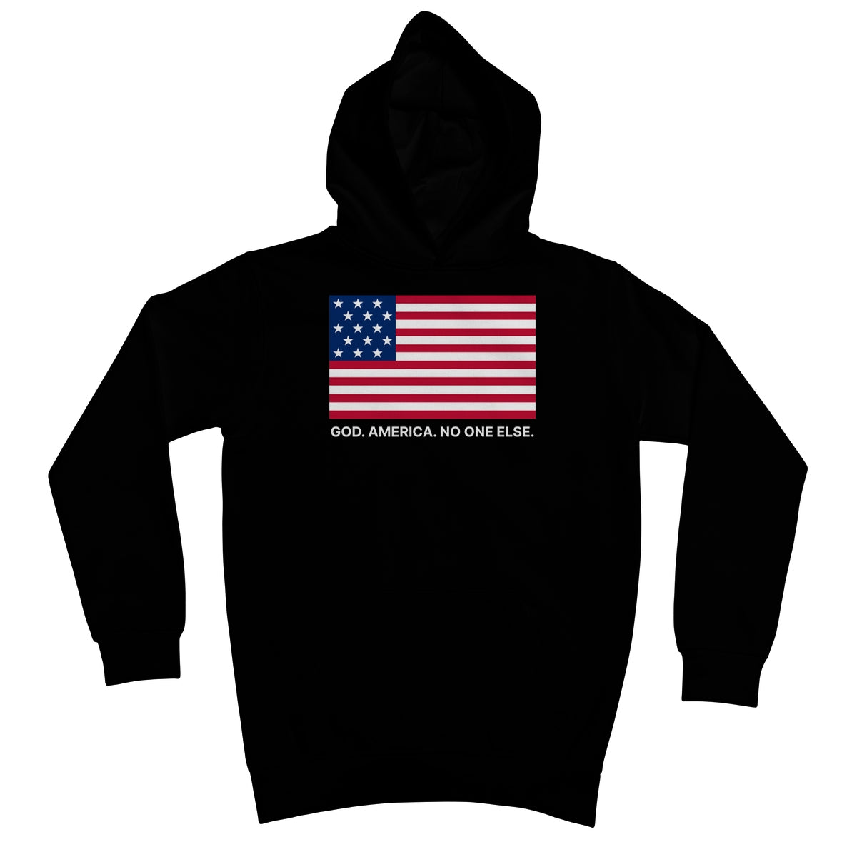 GOD. AMERICA. NO ONE ELSE. Kids Hoodie Apparel Prodigi XS Jet Black