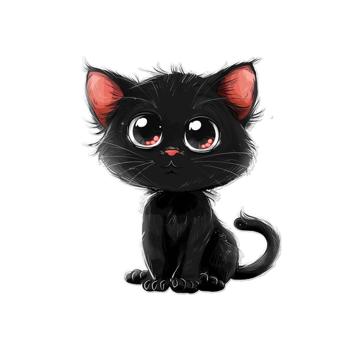 Black Kitty Temporary Tattoo