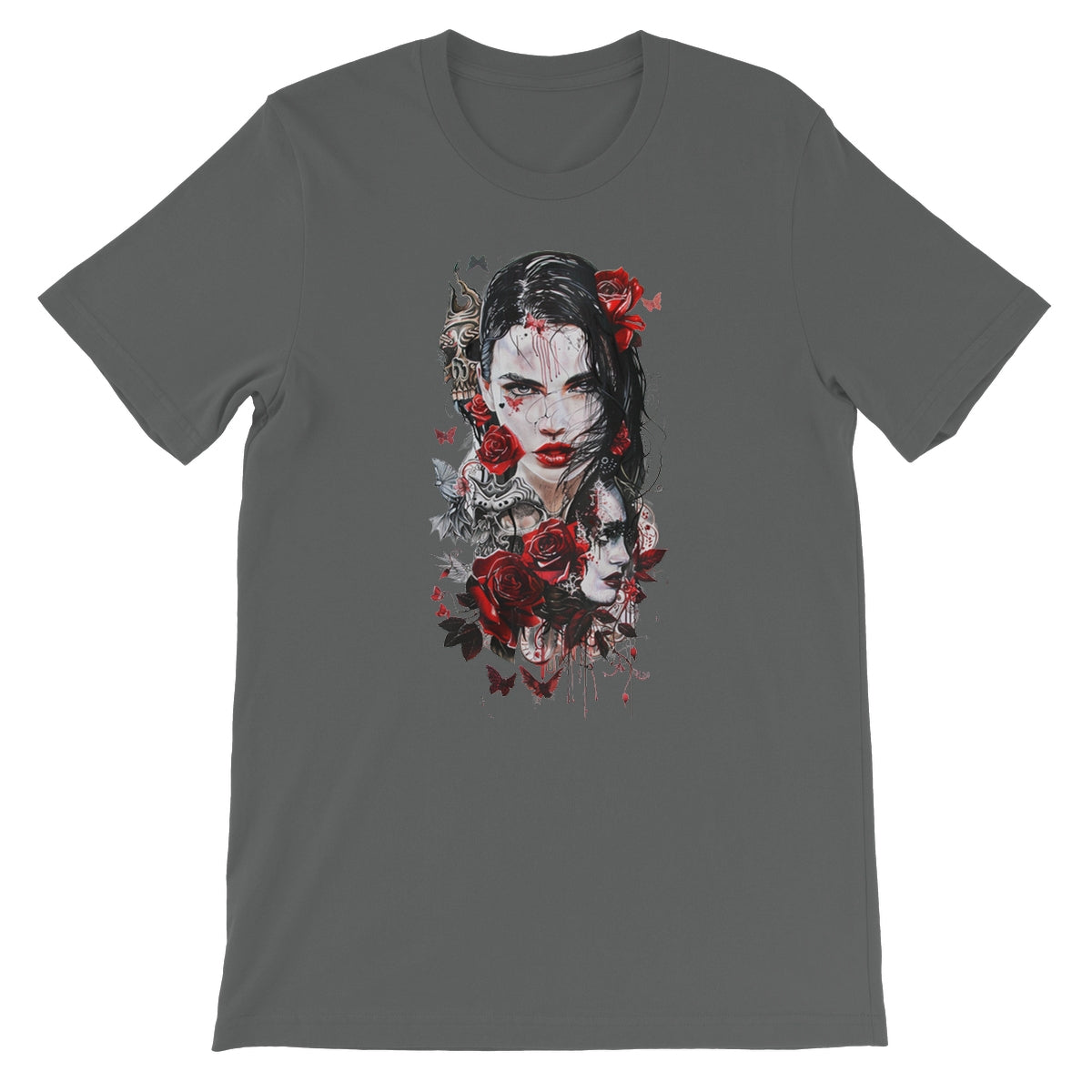 Lady of the Dead - Dia de los muertos - Halloween Unisex Short Sleeve T-Shirt Apparel Prodigi S Asphalt 