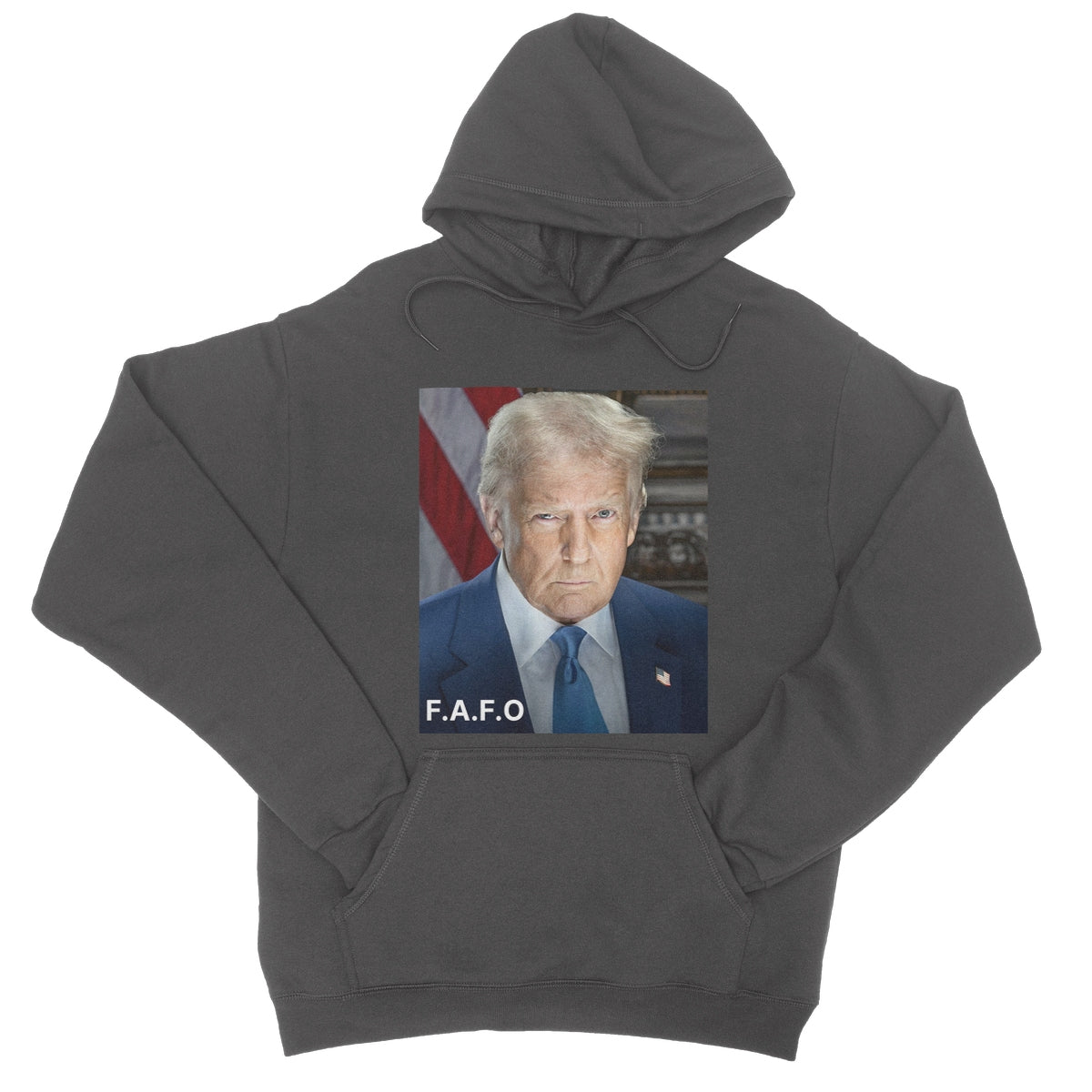 DONALD TRUMP - FAFO College Hoodie Apparel Prodigi S Charcoal