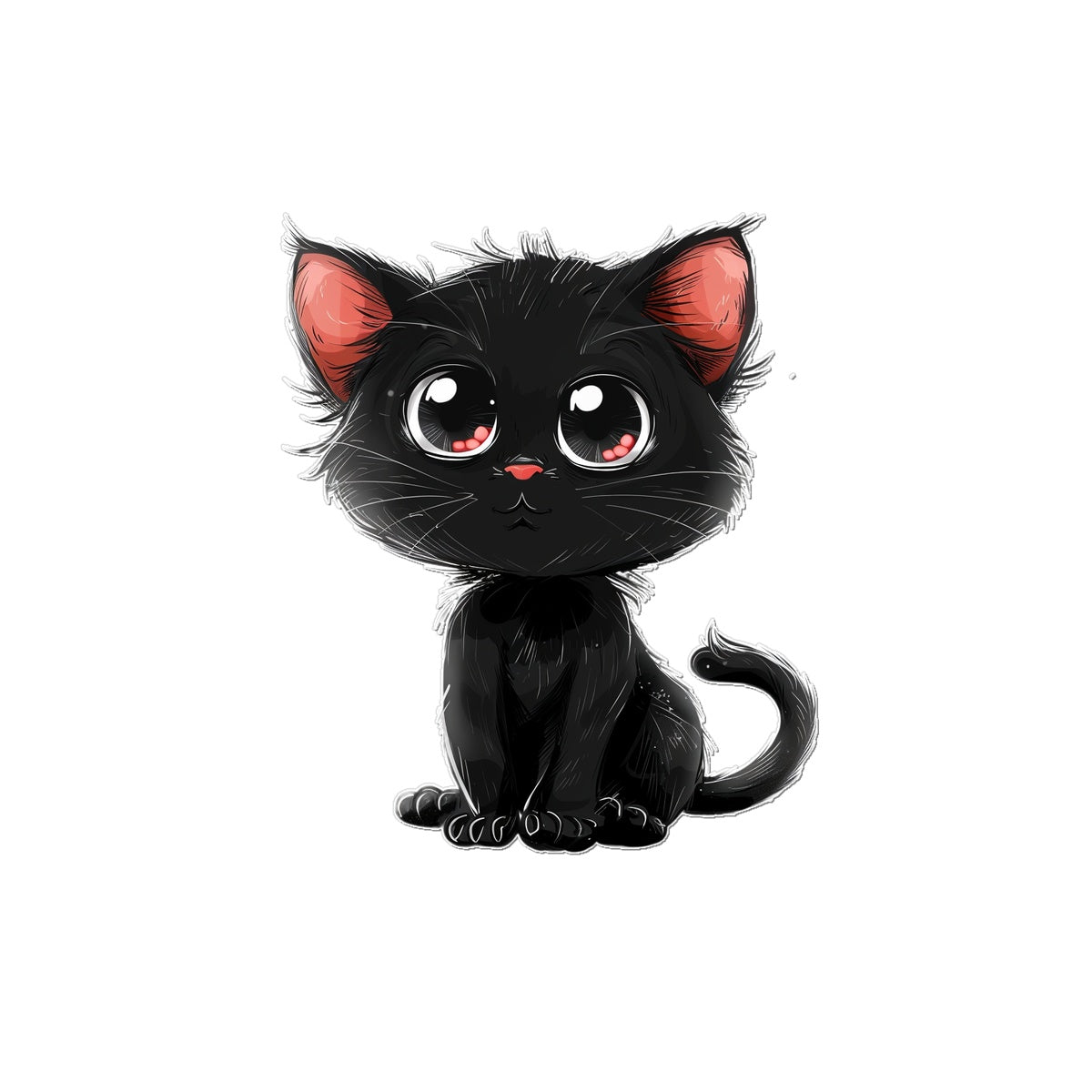 Black Kitty Temporary Tattoo