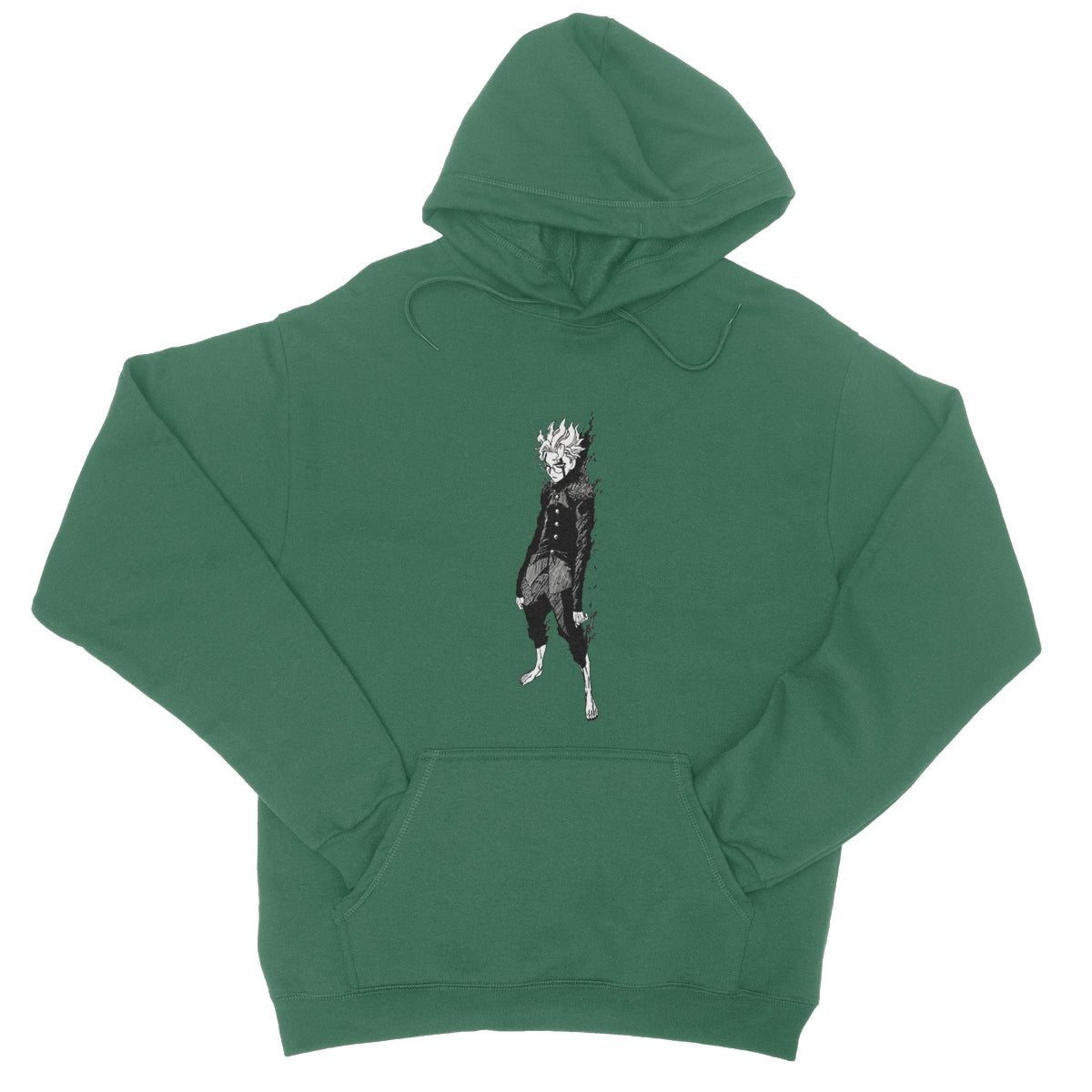 Dandadan: Turbo Granny Transformation Black & White College Hoodie Apparel Prodigi XS Bottle Green