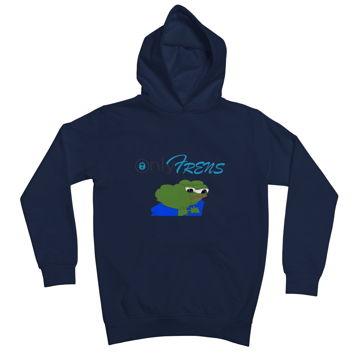 ONLY FRENS - GM PEPE FROG Kids Hoodie Apparel Prodigi XS Oxford Navy