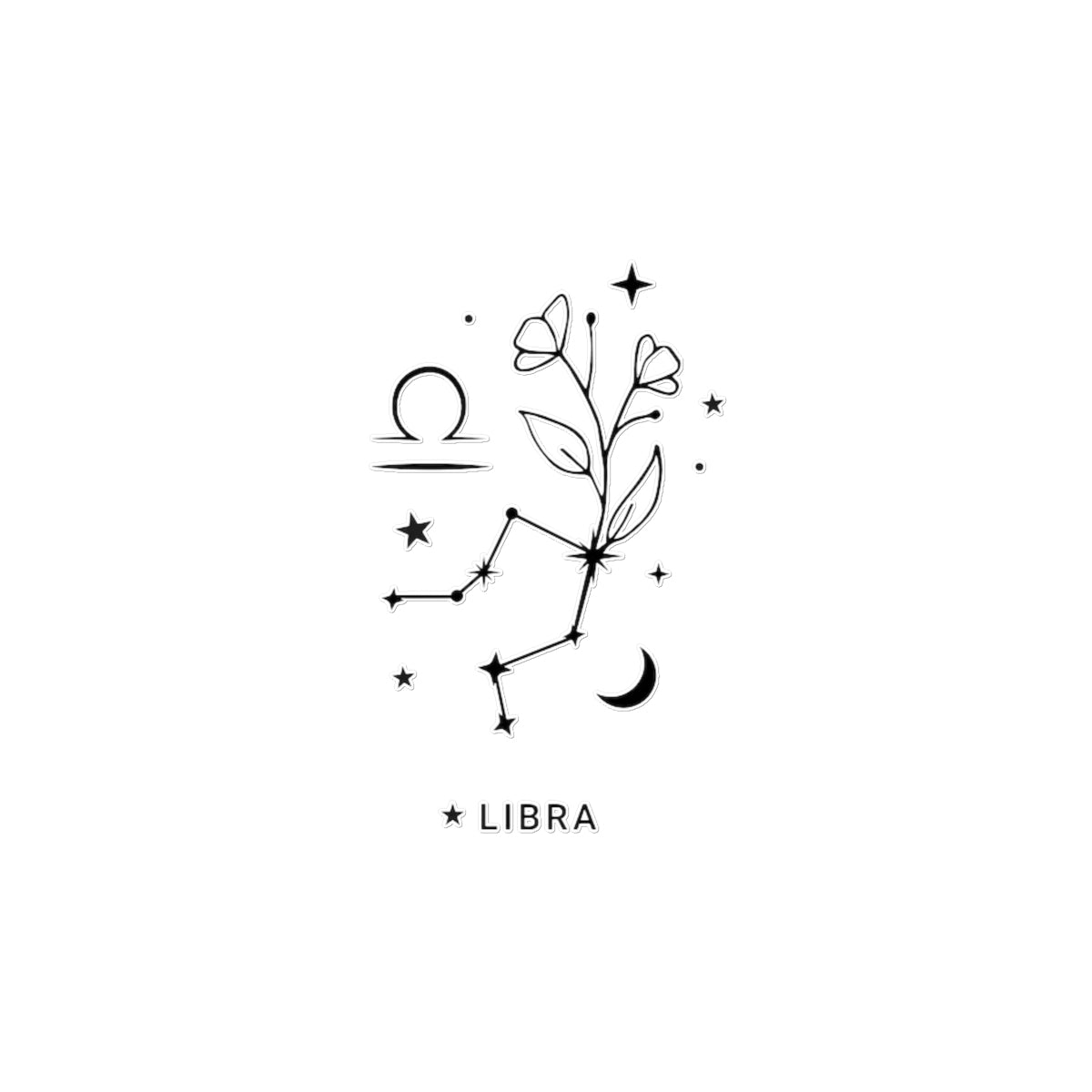 Libra Zodiac Constellation Temporary Tattoo Tattoos Prodigi 4"x6"  