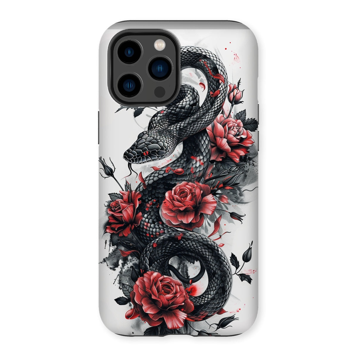 Snake & Roses  Tough Phone Case Phone & Tablet Cases Prodigi iPhone 14 Pro Max Gloss 