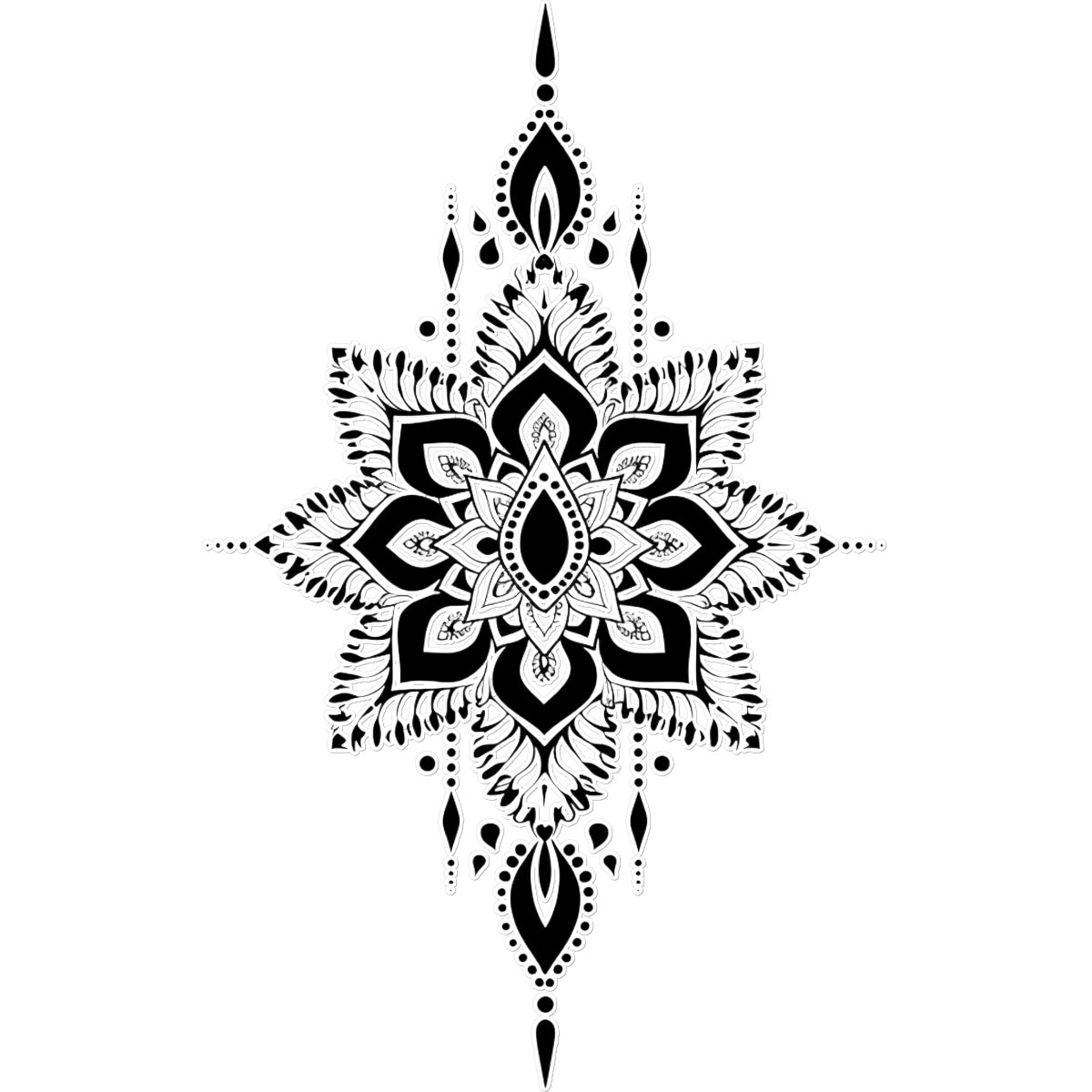 Symmetrical Pattern 4 Temporary Tattoo Tattoos Prodigi 12"x12"  