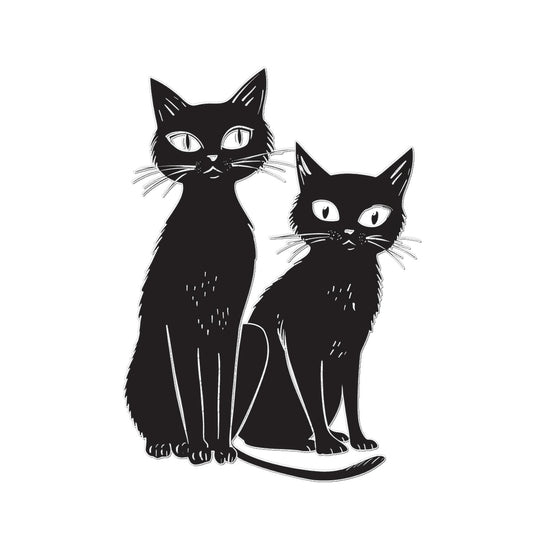 2 Black Cats Temporary Tattoo Tattoos Prodigi 2"x3"  