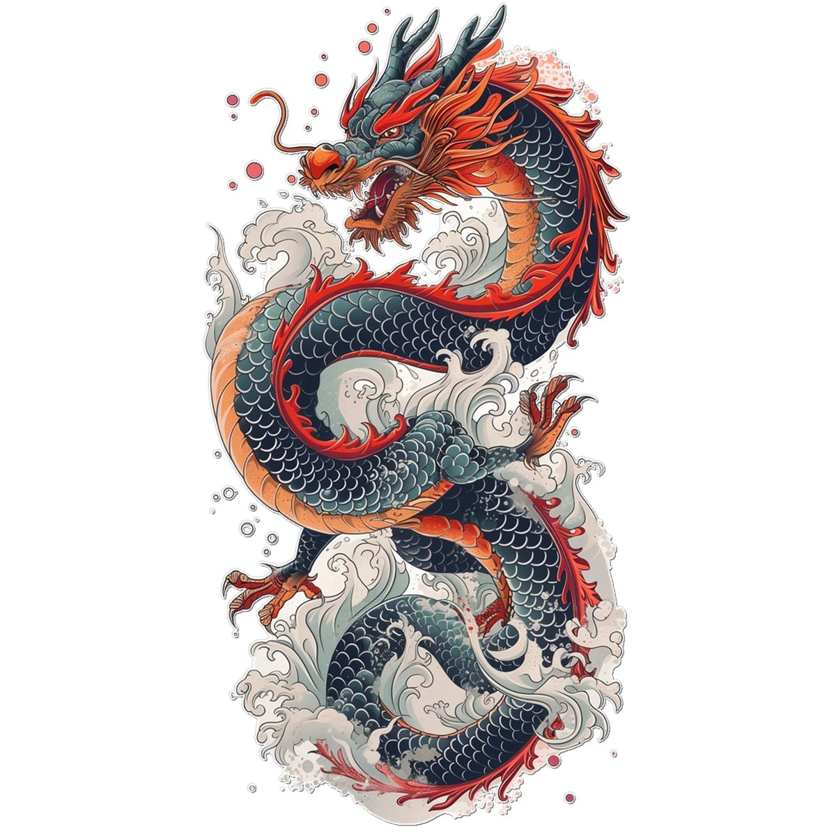 Mystical Dragon Sleeve Temporary Tattoo Tattoos Prodigi 2"x3"  