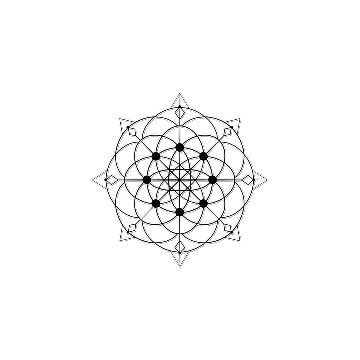 Sacred Geometry Temporary Tattoo Tattoos Prodigi 3"x4"  