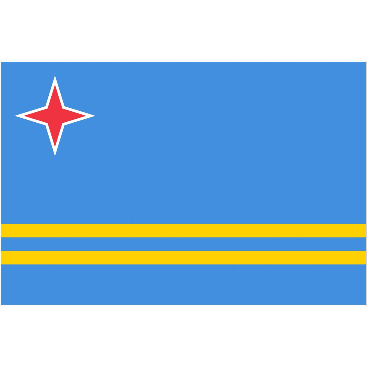 Aruba Flag Tattoo (Temporary) Tattoos Prodigi 12"x12"  