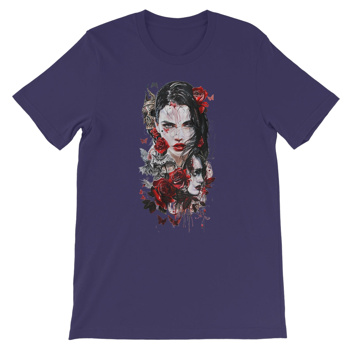 Lady of the Dead - Dia de los muertos - Halloween Unisex Short Sleeve T-Shirt Apparel Prodigi S Navy 