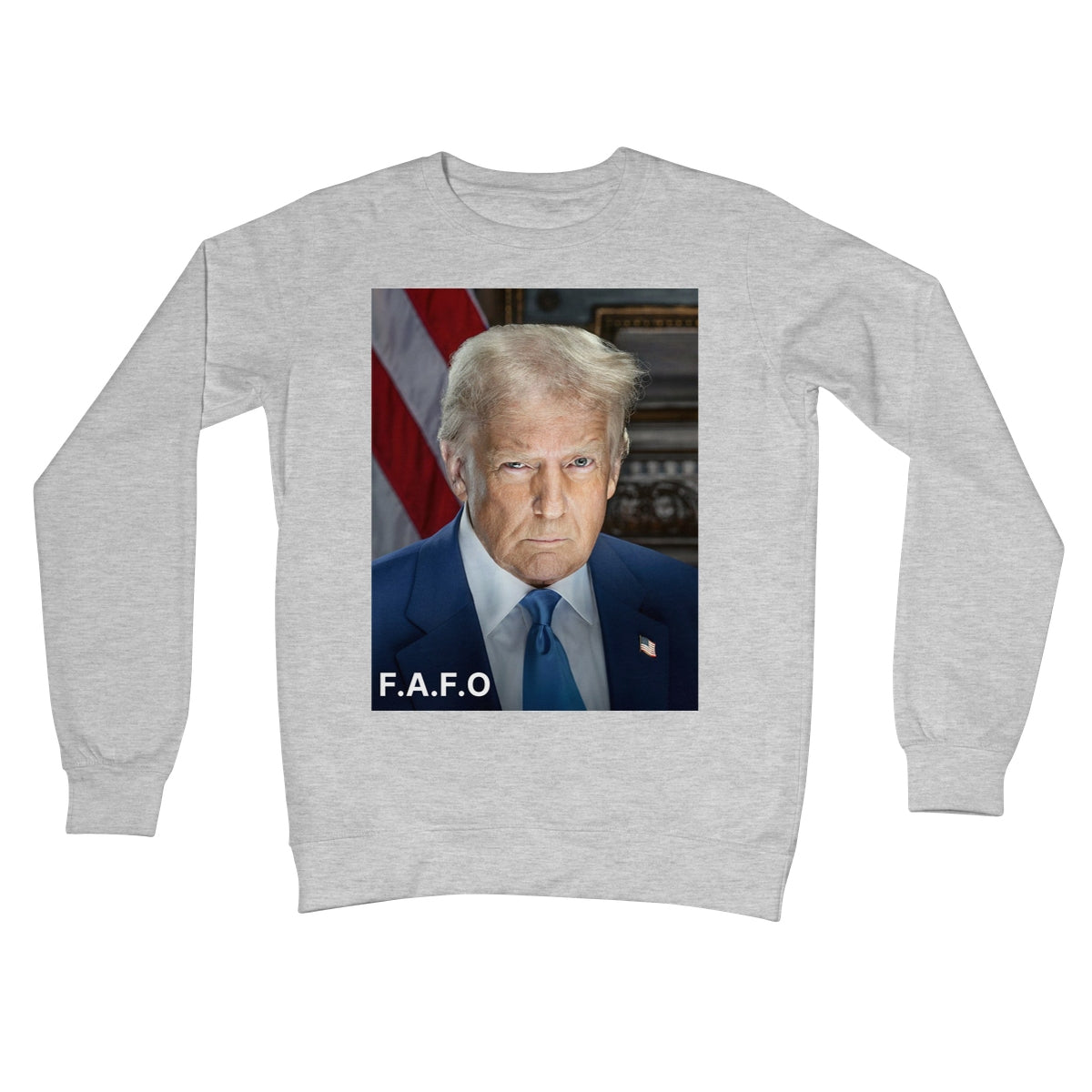 DONALD TRUMP - FAFO Crew Neck Sweatshirt Apparel Prodigi S Heather Grey