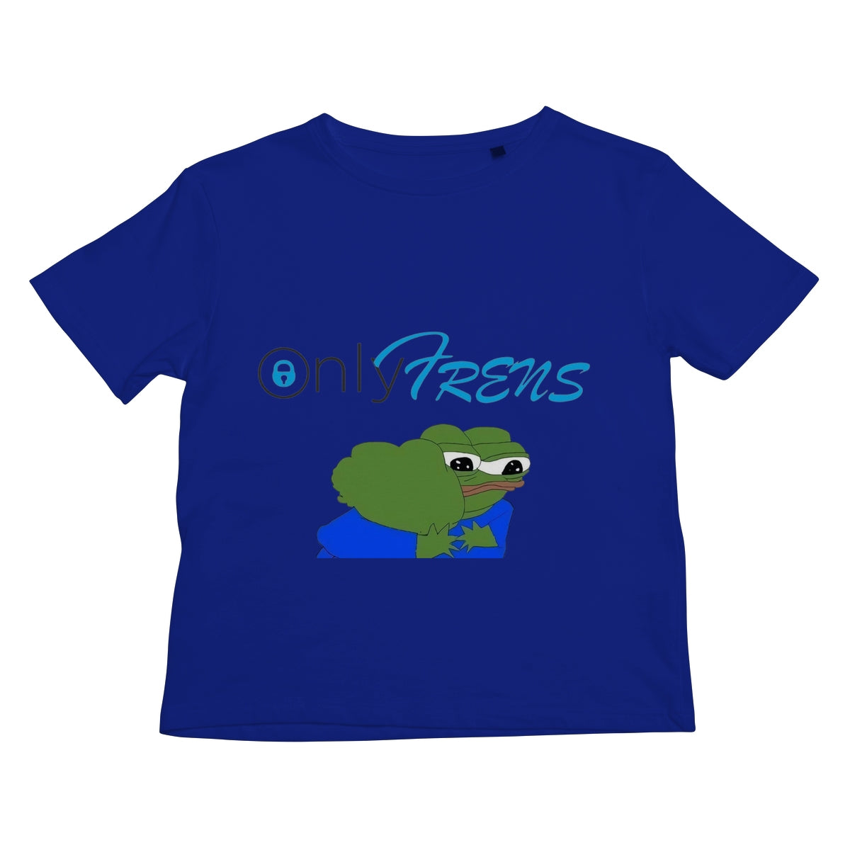 ONLY FRENS - GM PEPE FROG Kids T-Shirt Apparel Prodigi XS Royal