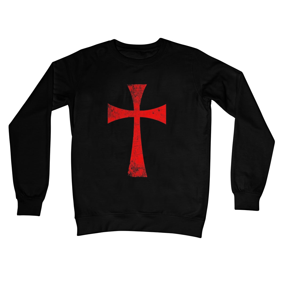 Christ Crusader Cross Crew Neck Sweatshirt Apparel Prodigi S Jet Black