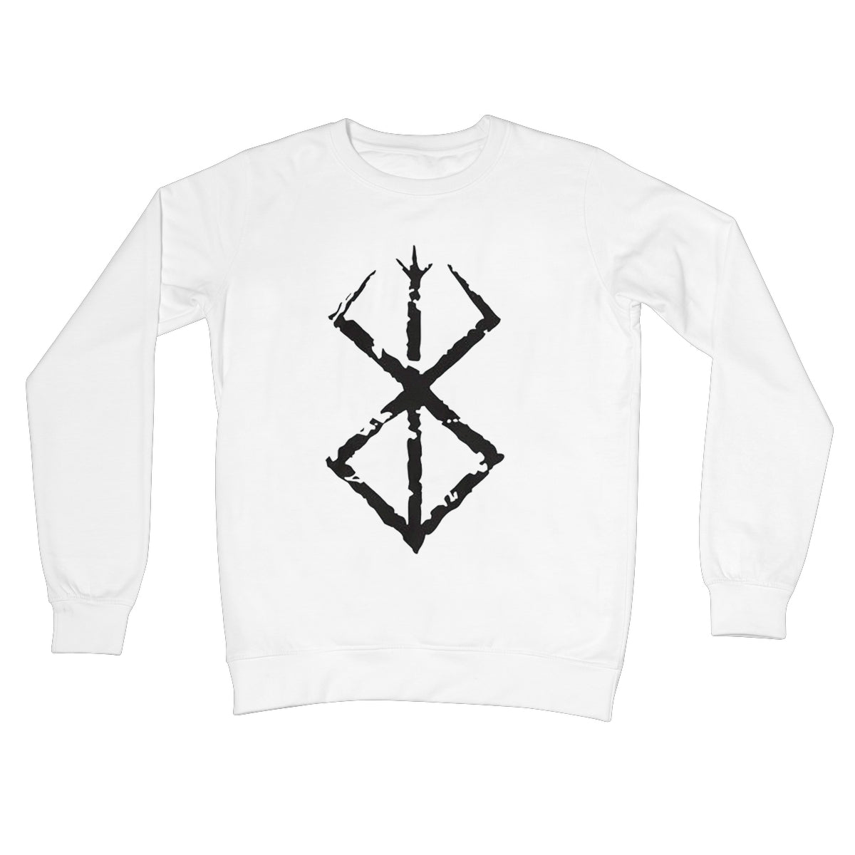 Black Berserk Brand of Sacrifice Crew Neck Sweatshirt Apparel Prodigi S Arctic White 