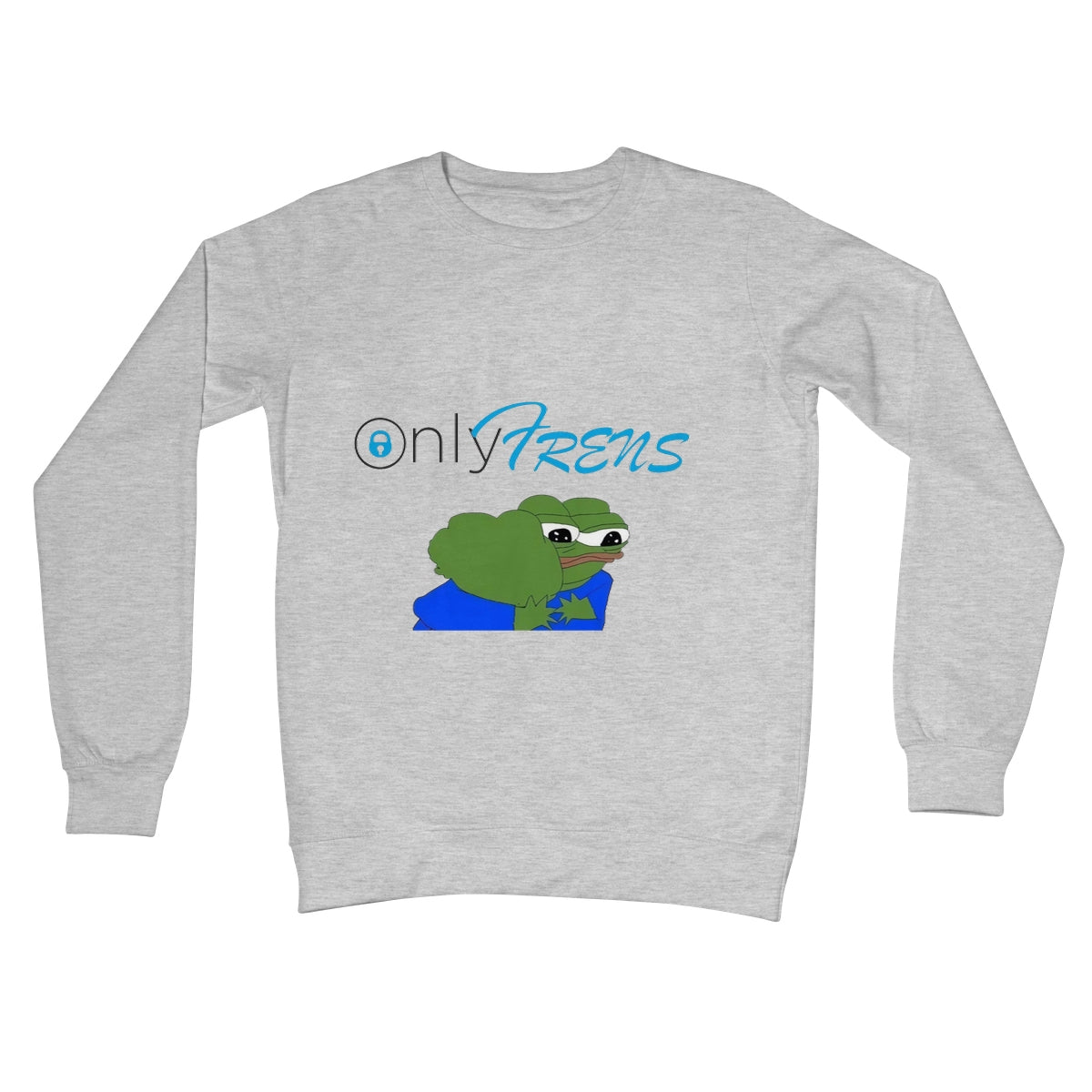 ONLY FRENS - GM PEPE FROG Crew Neck Sweatshirt Apparel Prodigi S Heather Grey