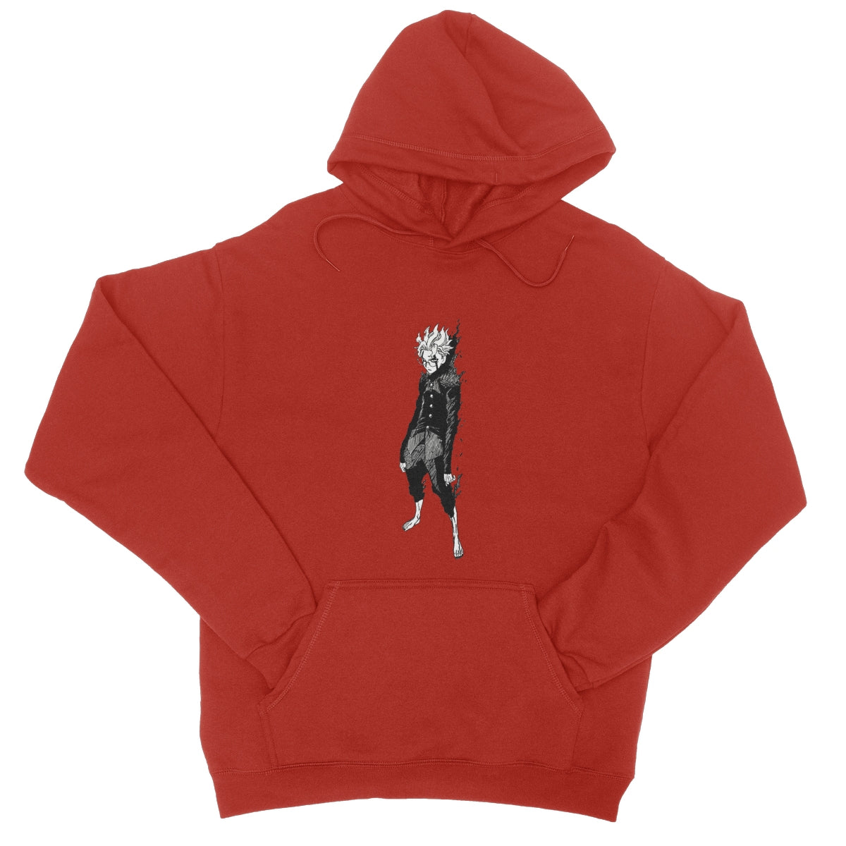 Dandadan: Turbo Granny Transformation Black & White College Hoodie Apparel Prodigi XS Fire Red