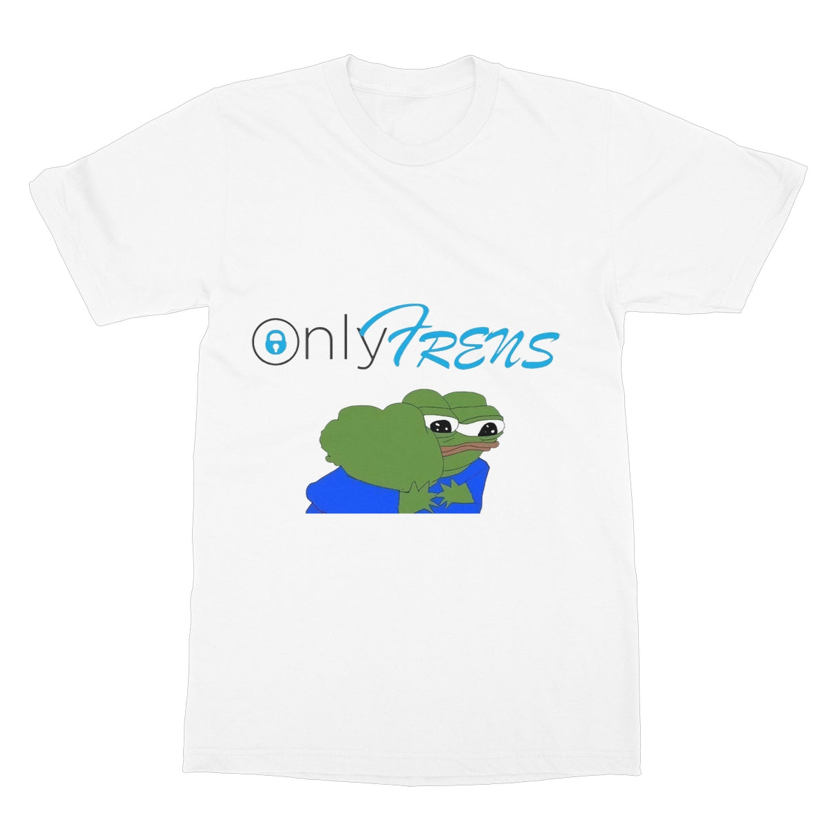 ONLY FRENS - GM PEPE FROG Softstyle T-Shirt Apparel Prodigi S White