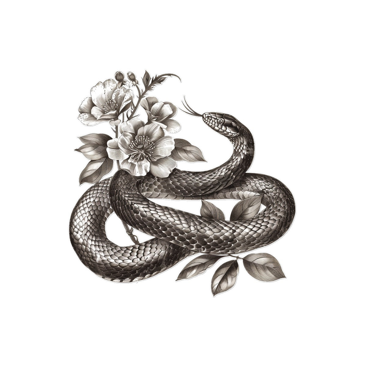 Lovely Garder Snake Tattoo (Temporary) Tattoos Prodigi 4"x6"  