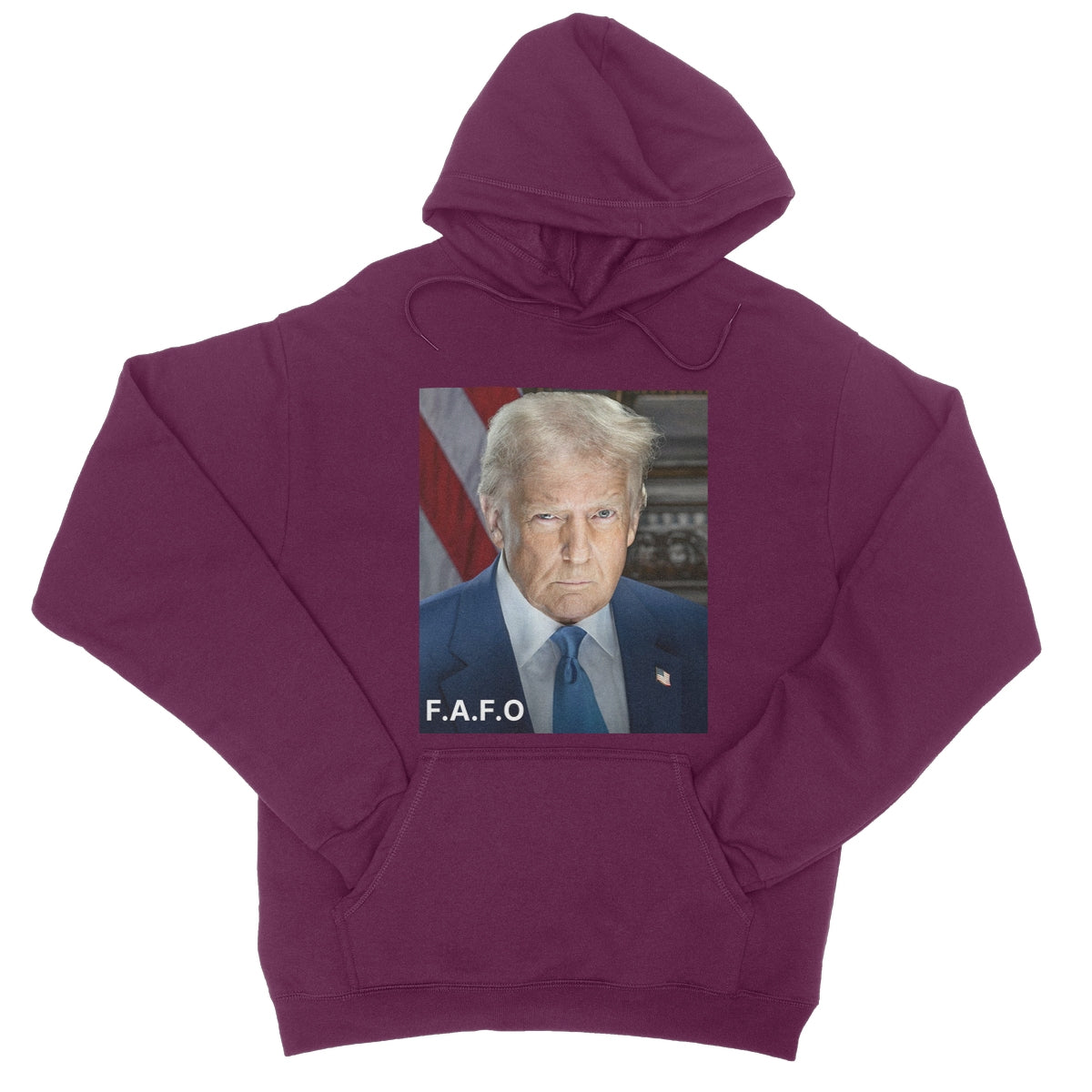 DONALD TRUMP - FAFO College Hoodie Apparel Prodigi S Burgundy