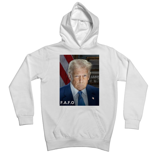 DONALD TRUMP - FAFO Kids Hoodie Apparel Prodigi XS Arctic White