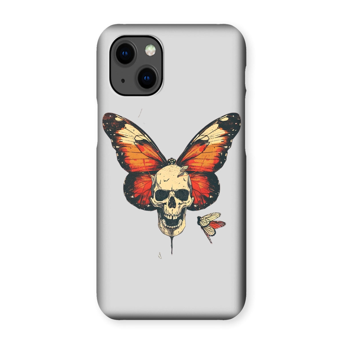 Butterfly With Skeleton Face Snap Phone Case Phone & Tablet Cases Prodigi iPhone 13 Mini Gloss 