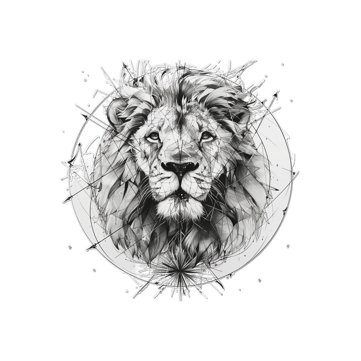 Lion Compass Temporary Tattoo Tattoos Prodigi 2"x3"  