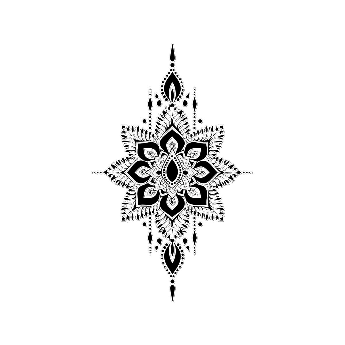 Symmetrical Pattern 4 Temporary Tattoo Tattoos Prodigi 3"x4"  