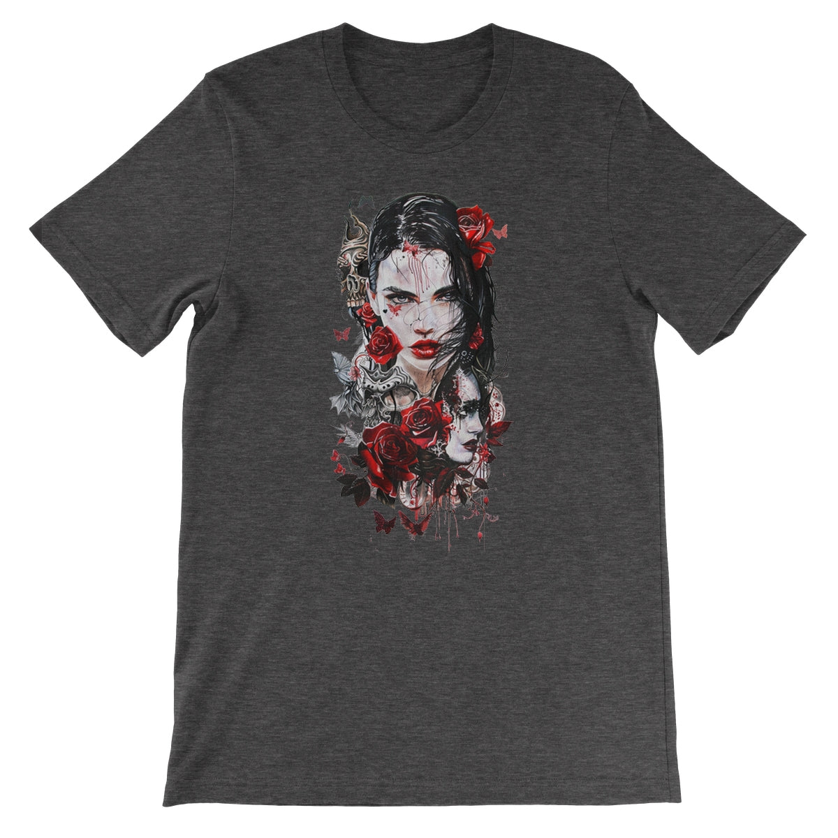 Lady of the Dead - Dia de los muertos - Halloween Unisex Short Sleeve T-Shirt Apparel Prodigi S Dark Grey Heather 