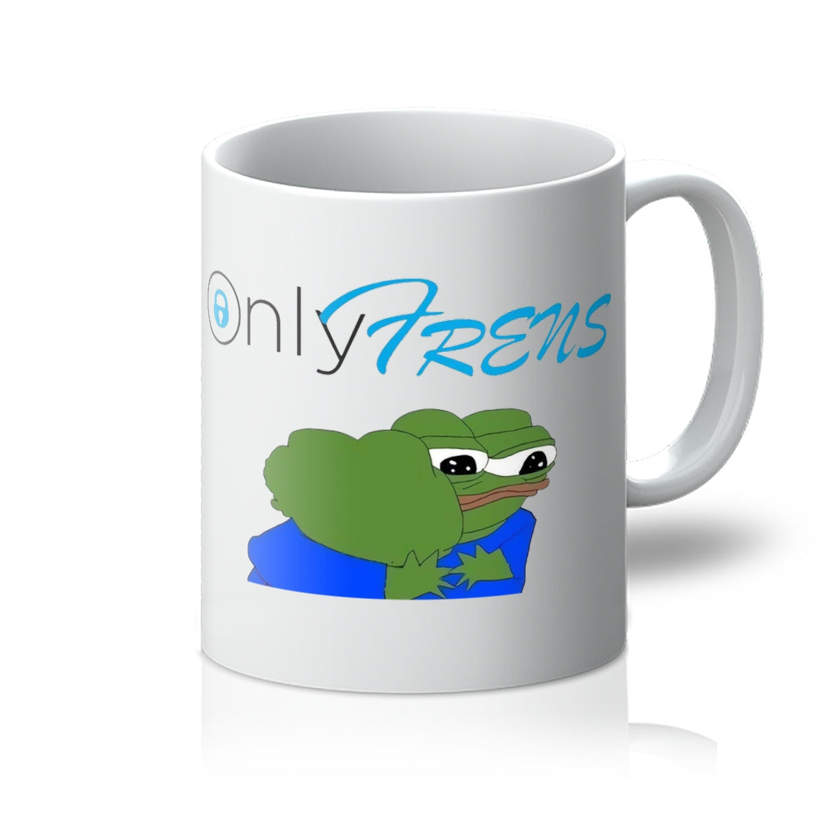 ONLY FRENS - GM PEPE FROG Mug Homeware Prodigi 11oz White