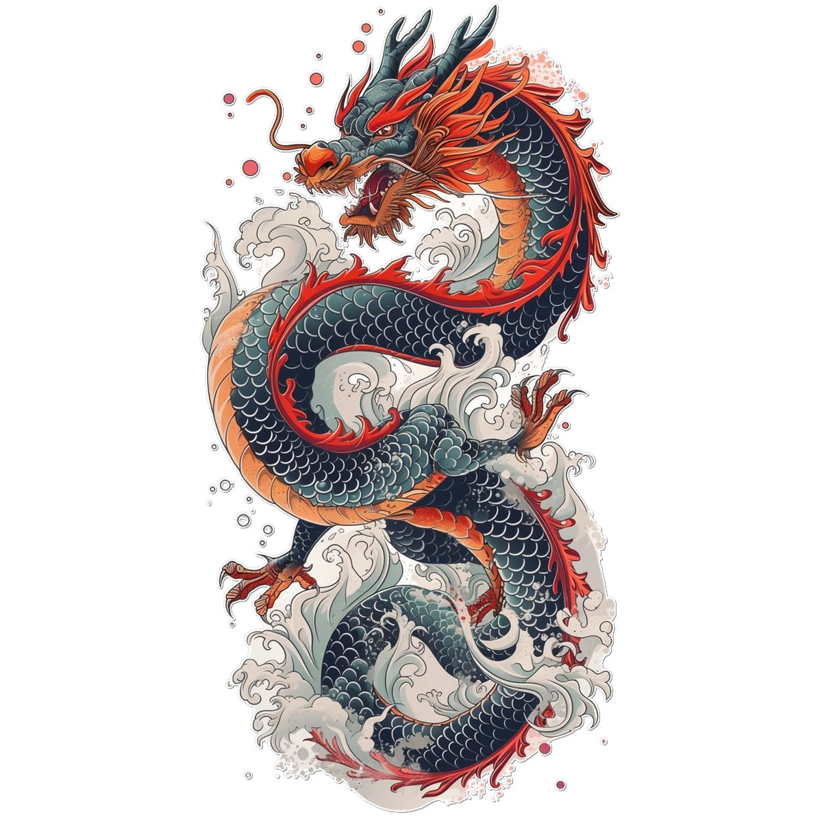 Mystical Dragon Sleeve Temporary Tattoo Tattoos Prodigi 3"x4"  