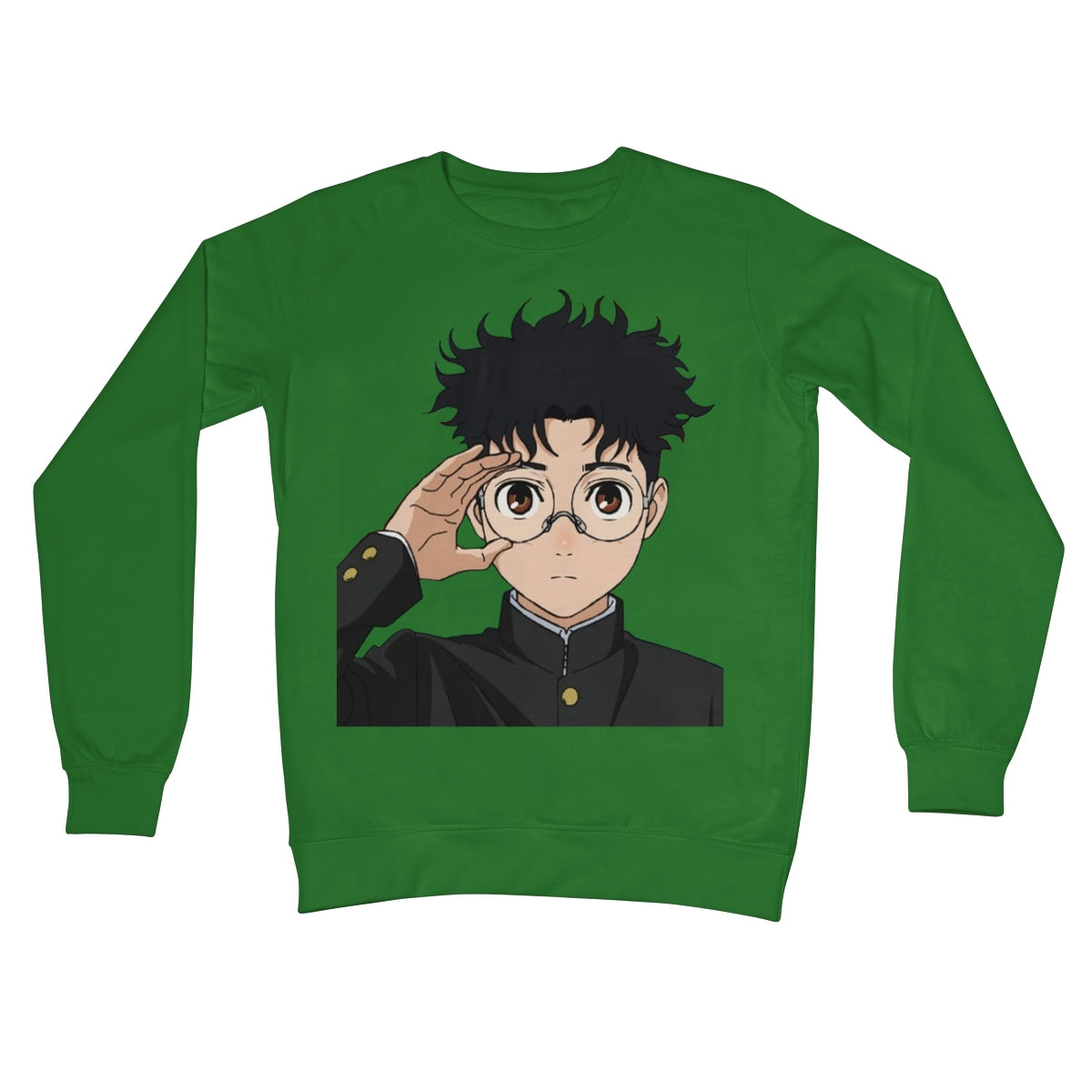 Dandadan: Okarun Crew Neck Sweatshirt Apparel Prodigi S Kelly Green