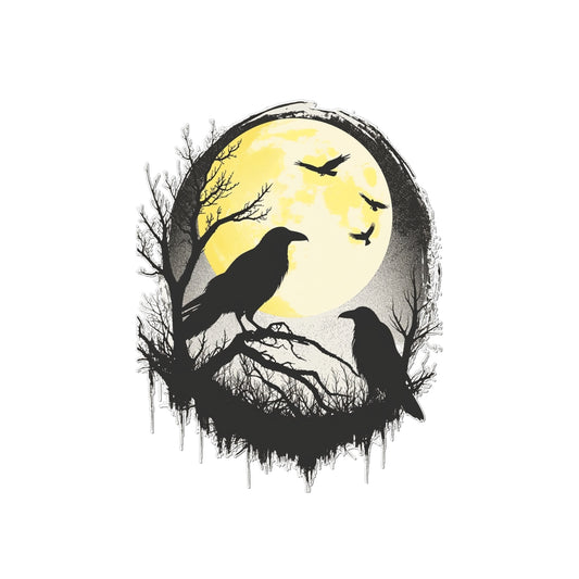 Midnight Moon Raven Temporary Tattoo Tattoos Prodigi 2"x3"  