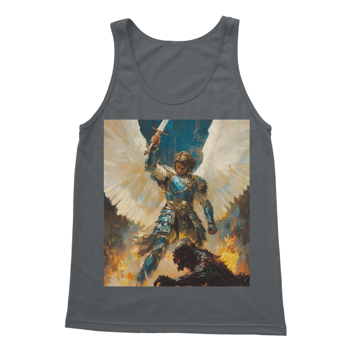 Angelic Defender Softstyle Tank Top Apparel Prodigi S Charcoal