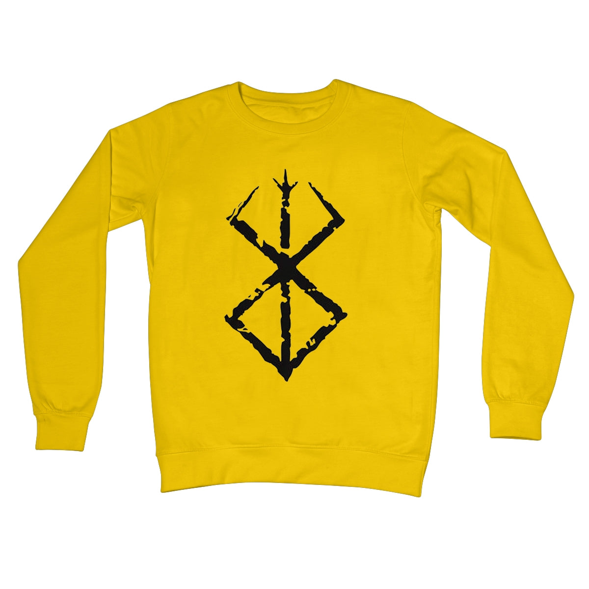 Black Berserk Brand of Sacrifice Crew Neck Sweatshirt Apparel Prodigi S Sun Yellow 