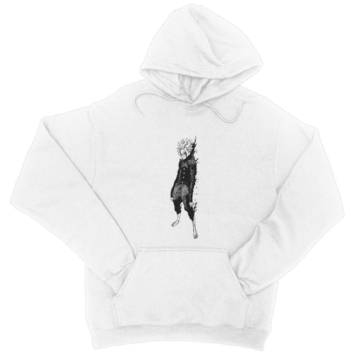 Dandadan: Turbo Granny Transformation Black & White College Hoodie Apparel Prodigi XS Arctic White