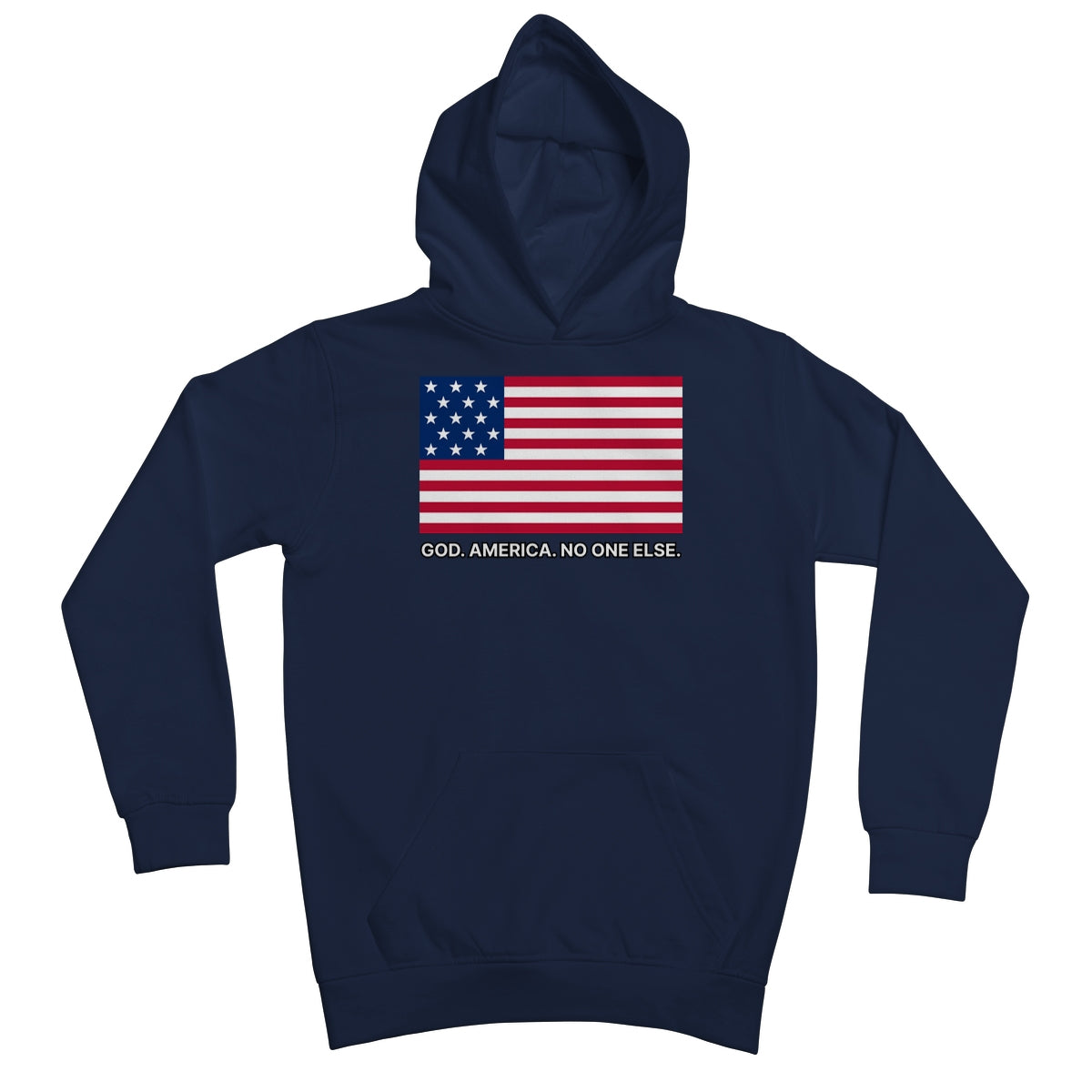 GOD. AMERICA. NO ONE ELSE. Kids Hoodie Apparel Prodigi XS Oxford Navy