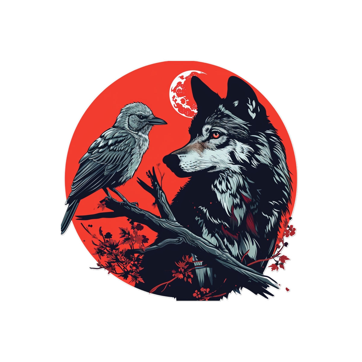 The Wolf & The  Raven Temporary Tattoo Tattoos Prodigi 4"x6"  