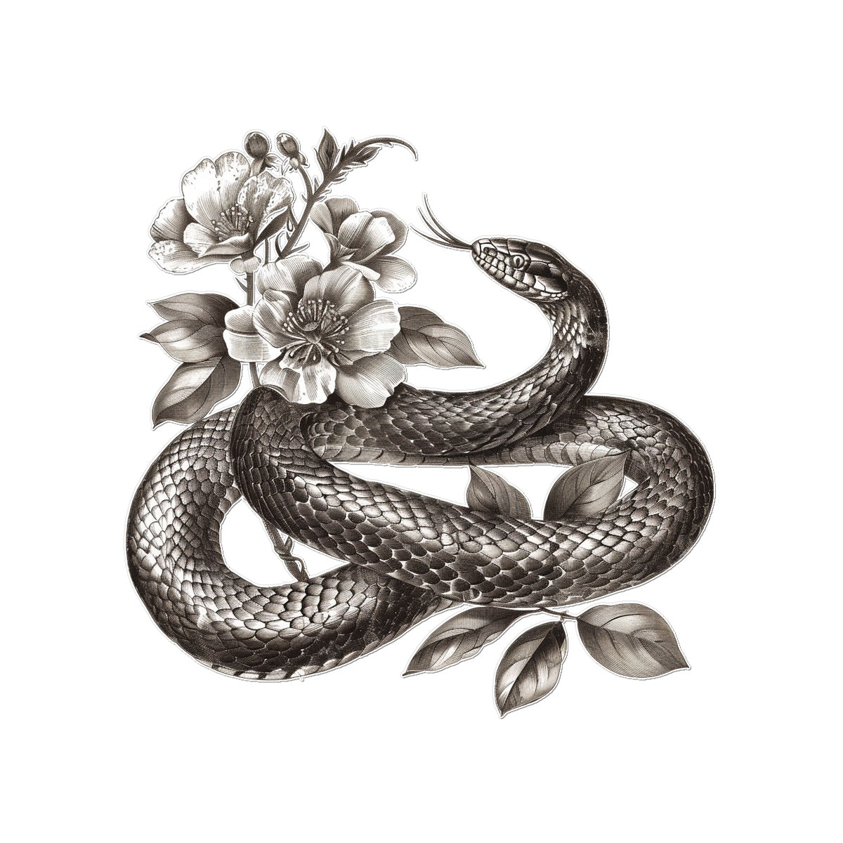 Lovely Garder Snake Tattoo (Temporary) Tattoos Prodigi 3"x4"  