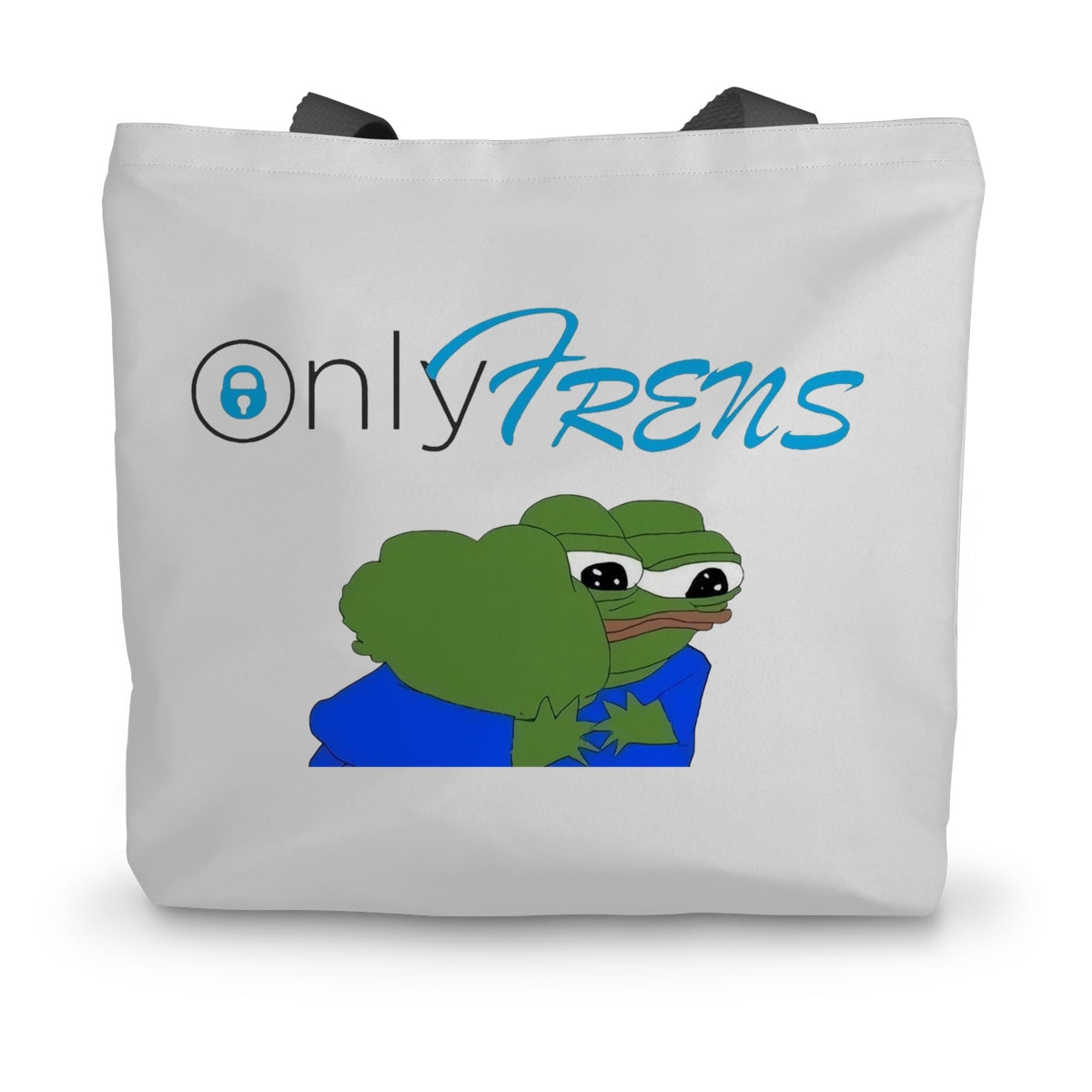 ONLY FRENS - GM PEPE FROG Canvas Tote Bag Homeware Prodigi 14"x18.5"