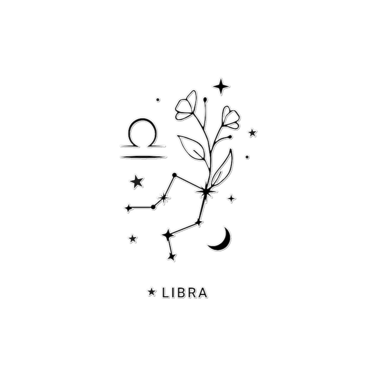 Libra Zodiac Constellation Temporary Tattoo Tattoos Prodigi 3"x4"  