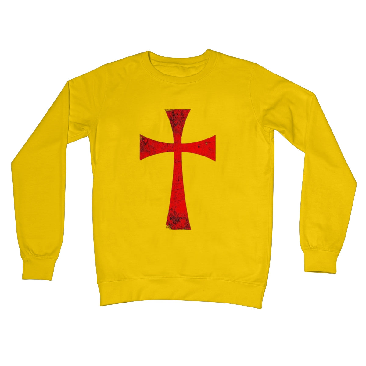 Christ Crusader Cross Crew Neck Sweatshirt Apparel Prodigi S Sun Yellow