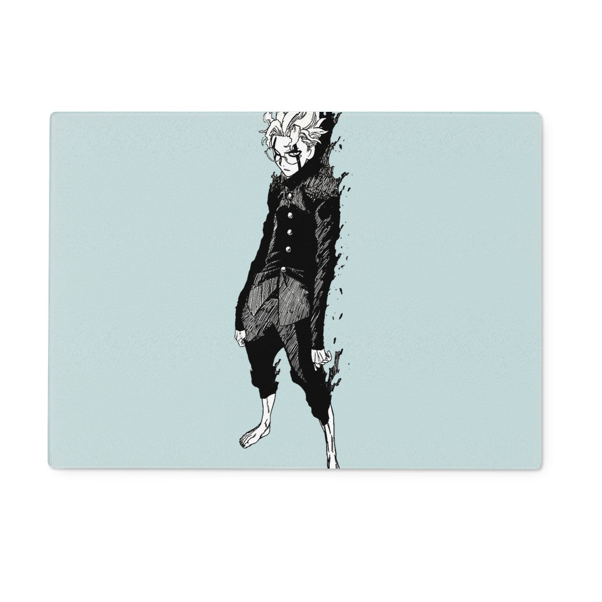 Dandadan: Turbo Granny Transformation Black & White Glass Chopping Board Homeware Prodigi 15"x11" Rectangular