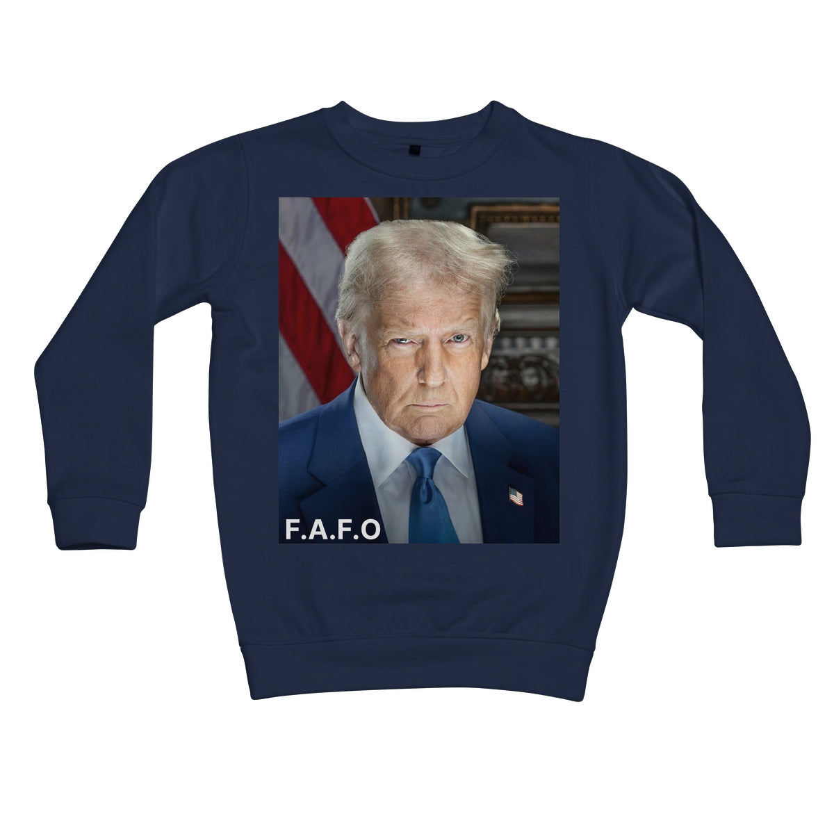 DONALD TRUMP - FAFO Kids Sweatshirt Apparel Prodigi XS Oxford Navy