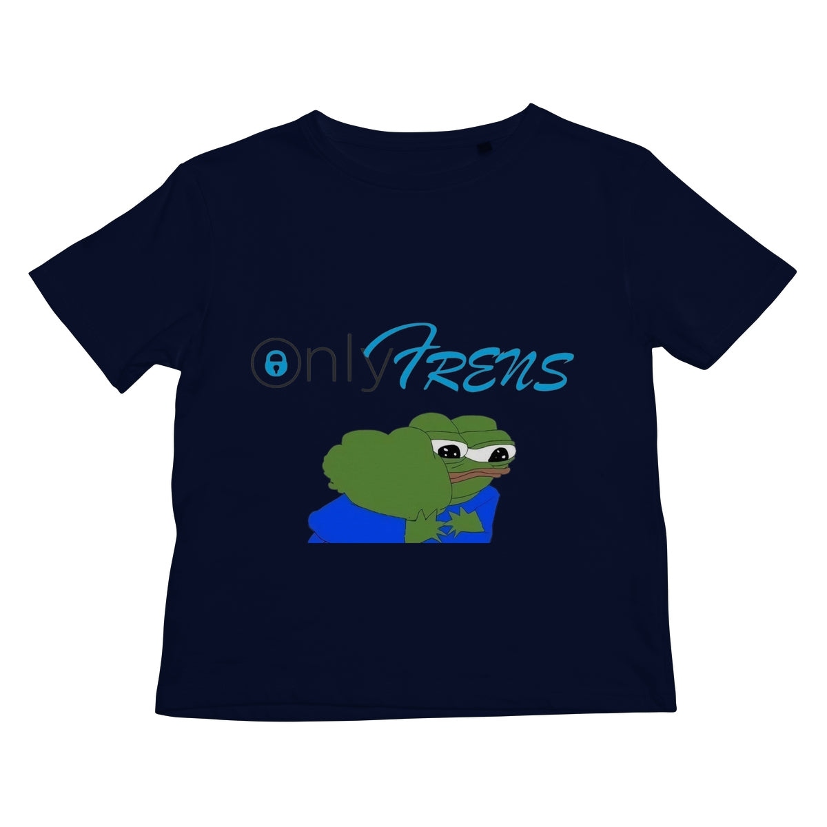 ONLY FRENS - GM PEPE FROG Kids T-Shirt Apparel Prodigi XS Navy