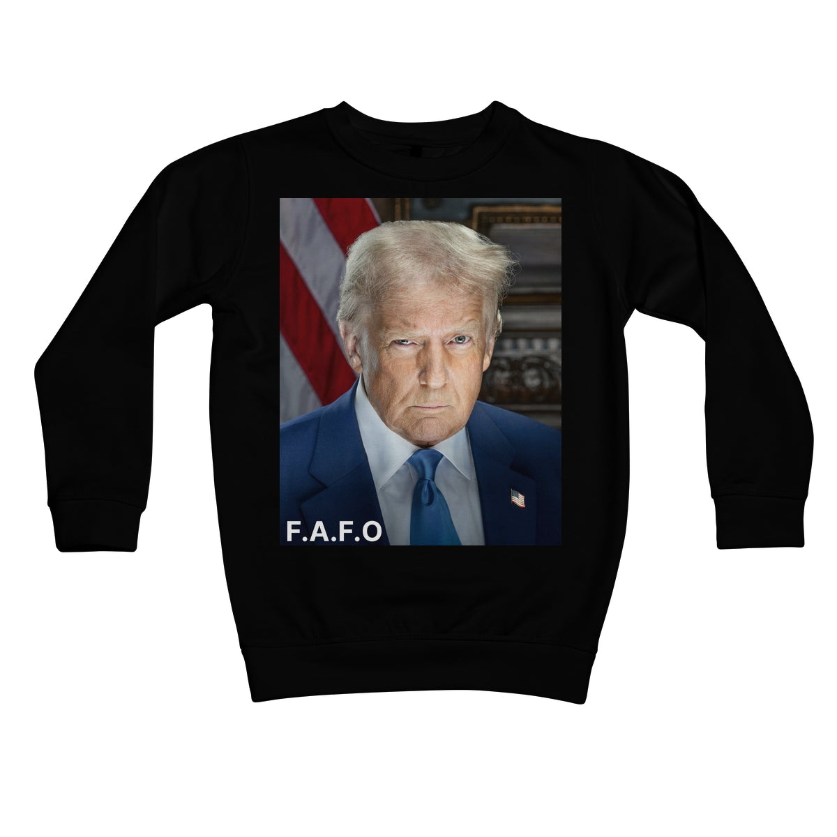 DONALD TRUMP - FAFO Kids Sweatshirt Apparel Prodigi XS Jet Black