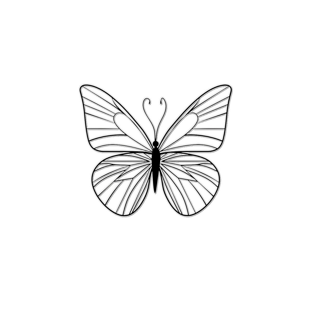 Simple Sketch Butterfly Tattoo (Temporary) Tattoos Prodigi 2"x3"  