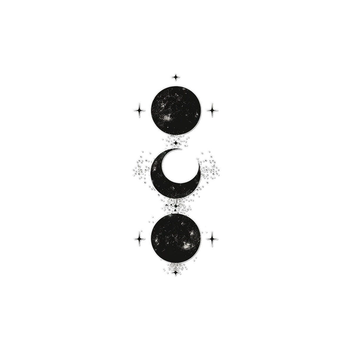 Moon by Moon Temporary Tattoo Tattoos Prodigi 3"x4"  