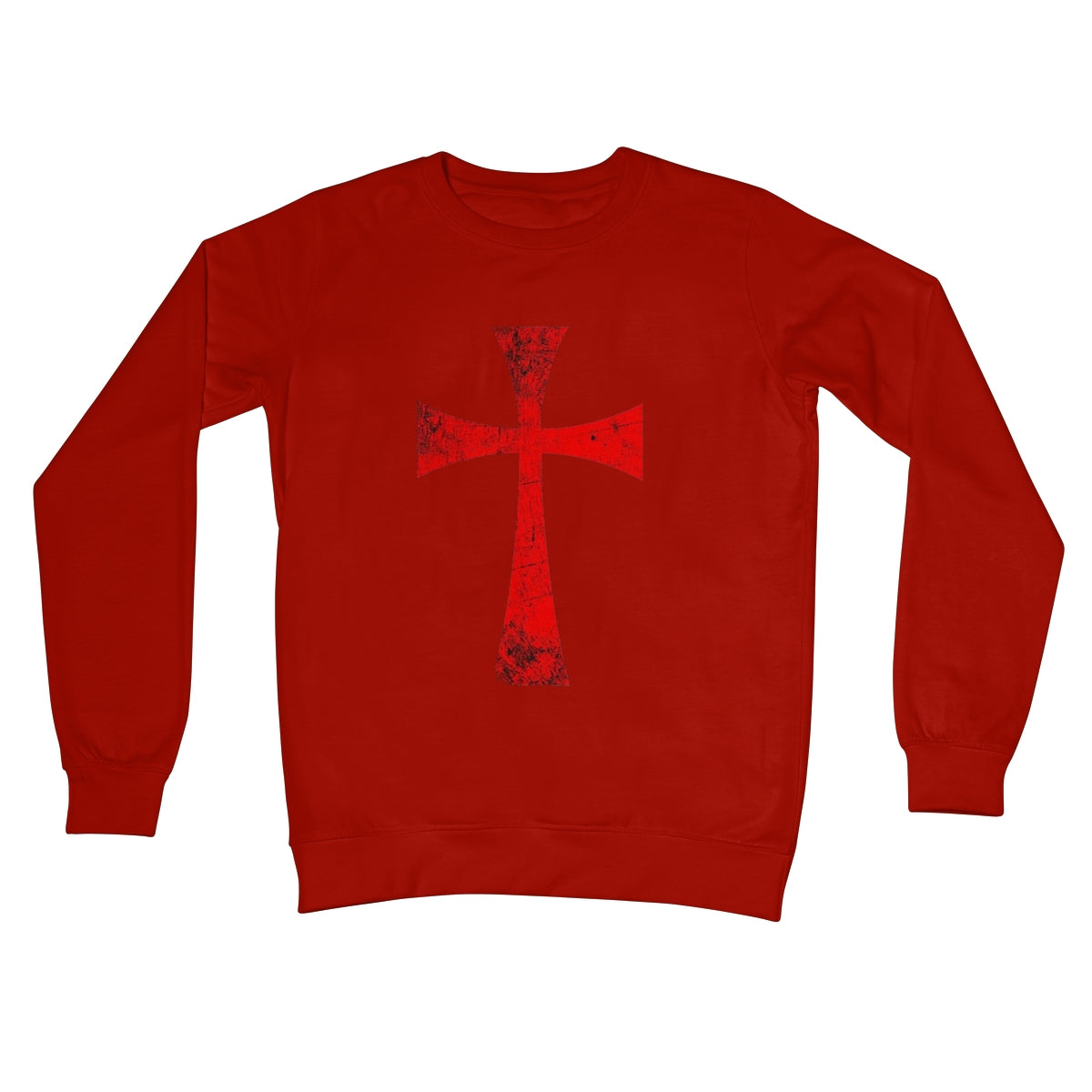 Christ Crusader Cross Crew Neck Sweatshirt Apparel Prodigi S Fire Red